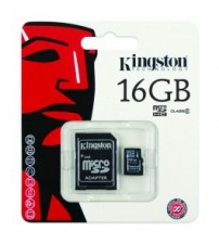 Kingston SDHC SD kaart 16GB + adapter (Class 4)